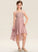 Square Lace A-Line Junior Bridesmaid Dresses Lucia Chiffon Asymmetrical Neckline