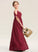 Ruffle Lace Junior Bridesmaid Dresses V-neck Bow(s) Floor-Length With A-Line Shirley