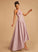 A-Line Prom Dresses Danna Asymmetrical Neckline Satin Square