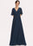 Length Neckline A-Line V-neck Ruffle Silhouette Floor-Length Embellishment Fabric Stephanie Natural Waist A-Line/Princess