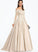 With Sequins Sweep Ball-Gown/Princess Off-the-Shoulder Train Satin Brooke Prom Dresses