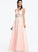 V-neck Prom Dresses Floor-Length Tulle With Beading Marlie Sequins Ball-Gown/Princess