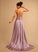 Sweep Prom Dresses Ball-Gown/Princess Cora Satin Train V-neck