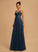 Floor-Length Prom Dresses Sequins A-Line V-neck Chiffon Zoie With