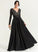 Prom Dresses Satin Floor-Length Ball-Gown/Princess V-neck Whitney