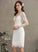 Crepe Dress Stretch Wedding Knee-Length Sheath/Column V-neck Wedding Dresses Natalia