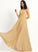Floor-Length Fabric Silhouette A-Line V-neck Straps Length Neckline Maritza Natural Waist A-Line/Princess Sleeveless