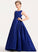 Sweep Diana With Bow(s) Satin Train Scoop Junior Bridesmaid Dresses Neck Ball-Gown/Princess