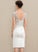 Wedding Dresses Knee-Length Dress Wedding V-neck Sheath/Column Lace Satin Elisa