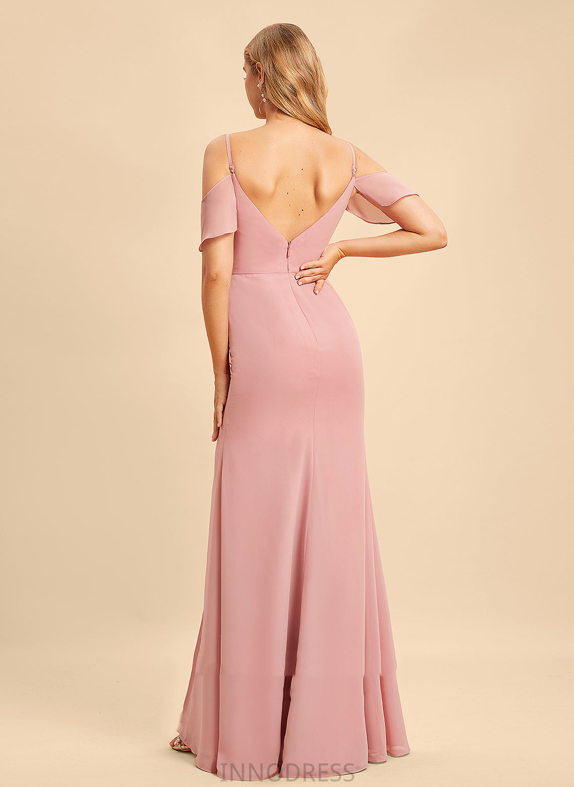 Neckline A-Line Floor-Length Length V-neck Fabric Embellishment Silhouette Ruffle SplitFront Kaley Tulle Bridesmaid Dresses