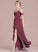 Bow(s) Fabric Floor-Length CascadingRuffles Neckline Silhouette A-Line SplitFront V-neck Embellishment Length Annie
