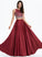 Floor-Length Prom Dresses Scoop Beading Adalyn Neck Satin With A-Line Sequins