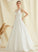With Ball-Gown/Princess Lace Wedding V-neck Satin Train Sweep Dress Wedding Dresses Naomi Pockets