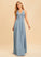 V-neck Embellishment SplitFront A-Line Length Fabric Silhouette Lace Floor-Length Neckline Ursula Spaghetti Staps Bridesmaid Dresses