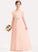 Bow(s) Cascading Lyric Lace A-Line Floor-Length Neck Junior Bridesmaid Dresses Beading With Scoop Ruffles