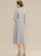 Embellishment Tea-Length Neckline Length V-neck Fabric A-Line Pleated Silhouette Michaela A-Line/Princess Short Sleeves