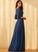 Length Silhouette Neckline V-neck Floor-Length A-Line Straps Fabric Kailee Natural Waist Sleeveless A-Line/Princess
