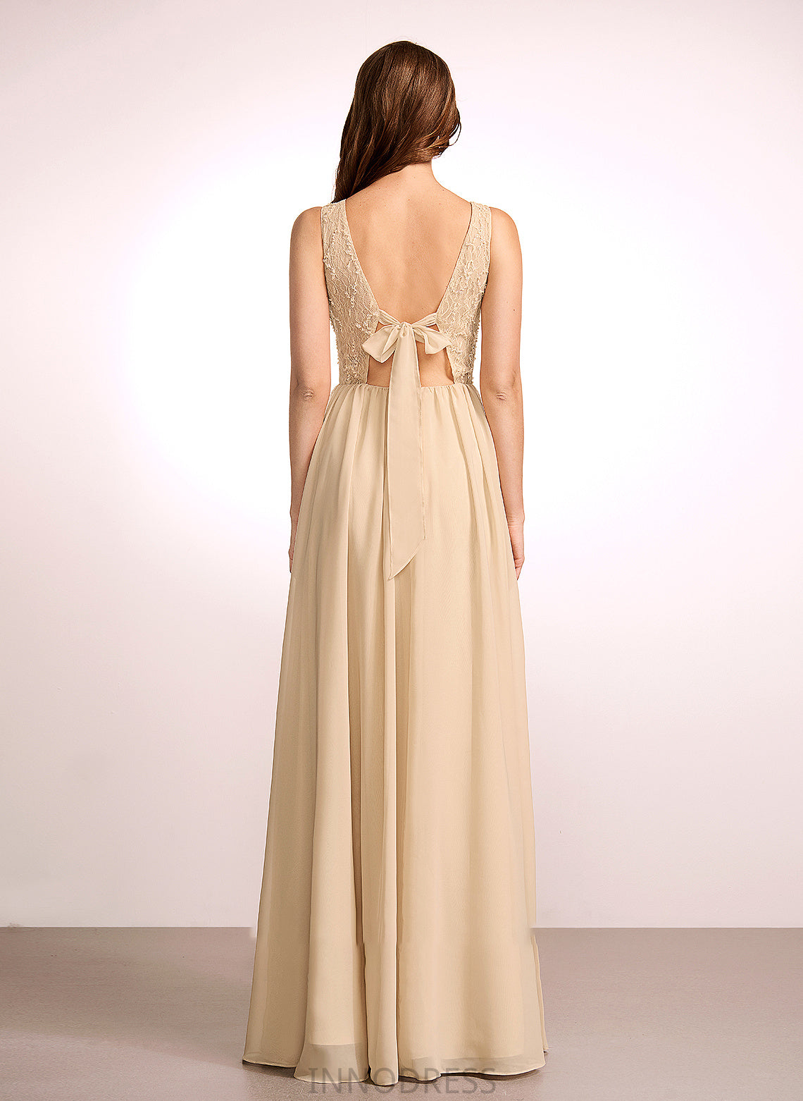 Fabric Embellishment Silhouette Length Neckline Floor-Length Sequins A-Line V-neck Laurel A-Line/Princess Straps