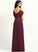 Silhouette SplitFront V-neck Embellishment Neckline Floor-Length Ruffle A-Line Fabric Length Cheryl Sleeveless