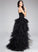 Sequins Appliques Tulle Prom Dresses Alia Ruffles Beading Asymmetrical One-Shoulder Ball-Gown/Princess Cascading With Lace
