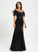 Sheath/Column Floor-Length Feather Mareli With Prom Dresses Neck Scoop Sequins Sequined