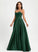 Prom Dresses Charlie A-Line Floor-Length Sweetheart Satin With Sequins