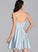 A-Line Sofia V-neck Short/Mini Prom Dresses Satin
