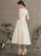 Tea-Length Wedding Dresses Dress Ball-Gown/Princess Cierra Tulle Wedding V-neck