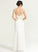 Sheath/Column Crepe Stretch Tanya Wedding Dresses Floor-Length Neck Scoop Dress Front Wedding With Split