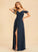Silhouette Neckline SplitFront Floor-Length Length Embellishment V-neck Fabric A-Line Liz Sleeveless A-Line/Princess Bridesmaid Dresses