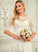 Annie Scoop Wedding Sequins Beading Asymmetrical Chiffon Dress Wedding Dresses A-Line With Neck