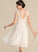 Knee-Length Lace Yoselin A-Line V-neck Wedding Dresses Ruffle Wedding With Dress Chiffon