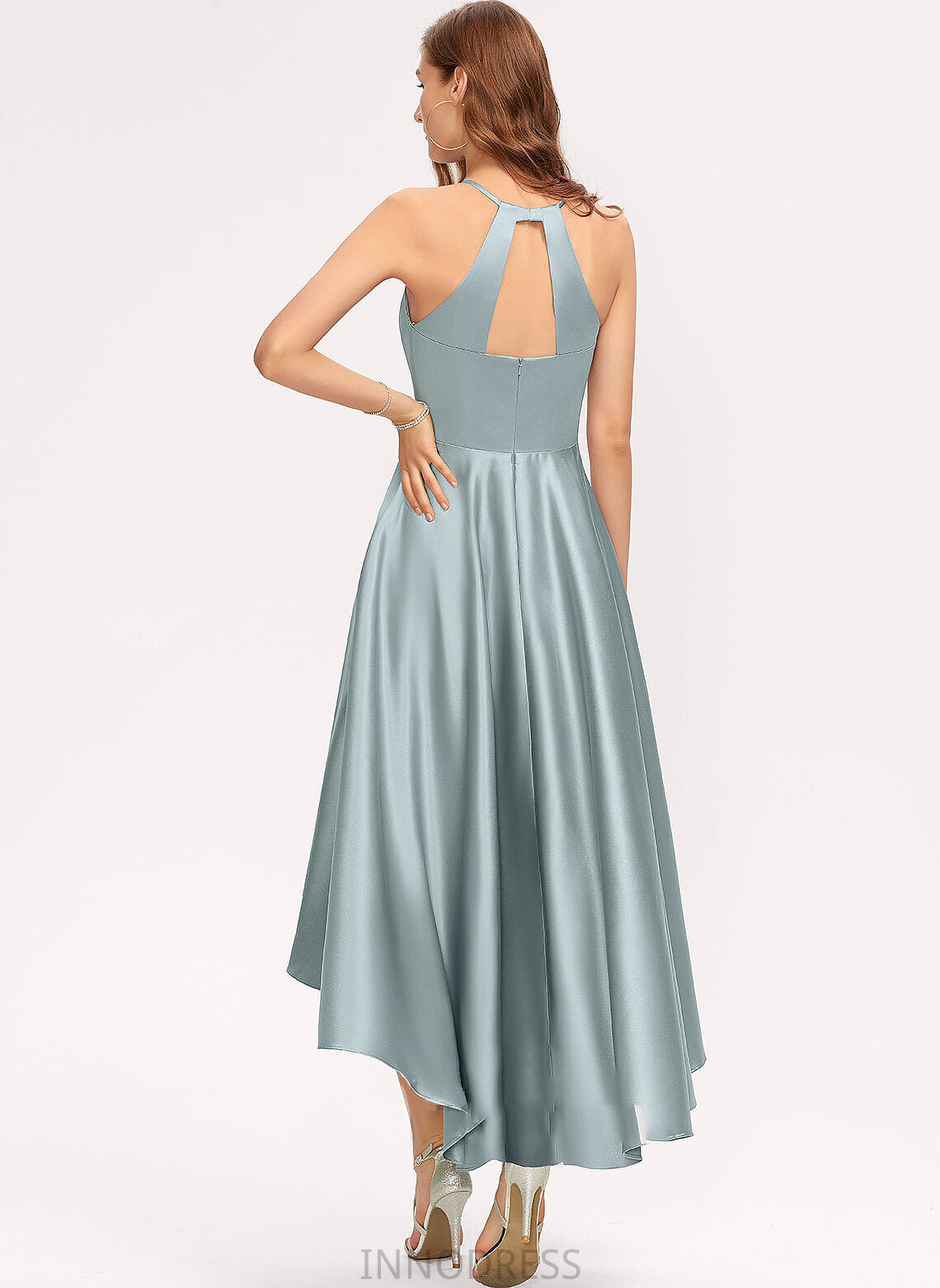Fabric A-Line Silhouette Asymmetrical Neckline Length Pockets ScoopNeck Embellishment Desirae Natural Waist A-Line/Princess
