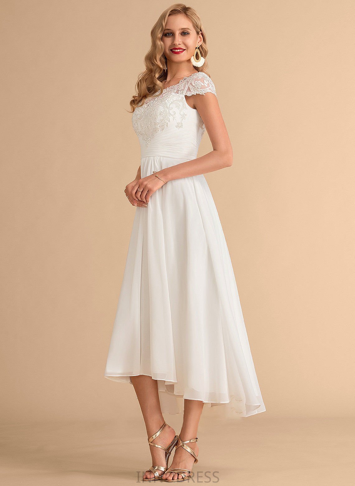 Asymmetrical Neck A-Line Wedding Scoop Jaylynn Chiffon Wedding Dresses Dress