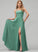 With Front A-Line Split Neckline Square Prom Dresses Floor-Length Pockets Joyce Chiffon