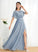 SplitFront Length Silhouette A-Line Fabric Embellishment Floor-Length Straps Ruffle Amelie Sleeveless Natural Waist