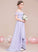 Madeline Cascading Asymmetrical With Ruffles Junior Bridesmaid Dresses Chiffon Off-the-Shoulder A-Line