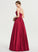 Laney Prom Dresses Satin Square Floor-Length Neckline A-Line