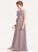Bow(s) Scoop A-Line Floor-Length Junior Bridesmaid Dresses Neck Chiffon Brynn Ruffles Cascading With