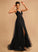 Tulle Lace V-neck Prom Dresses Floor-Length Amiyah Sequins With Ball-Gown/Princess