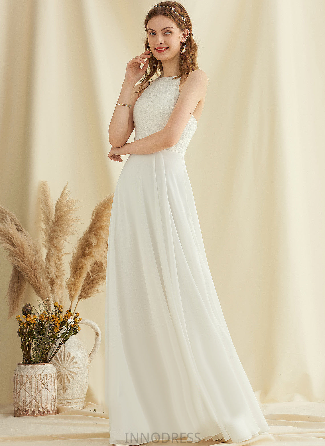 Wedding Dresses A-Line Floor-Length Wedding Brittany Dress Lace Chiffon