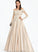With Sequins Sweep Ball-Gown/Princess Off-the-Shoulder Train Satin Brooke Prom Dresses