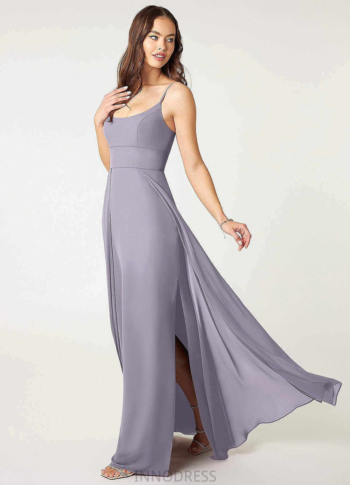 Helen A-Line/Princess V-Neck Floor Length Sleeveless Natural Waist Bridesmaid Dresses