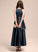 Satin With Junior Bridesmaid Dresses A-Line Neck Asymmetrical Cascading Ruffles Scoop Madilyn