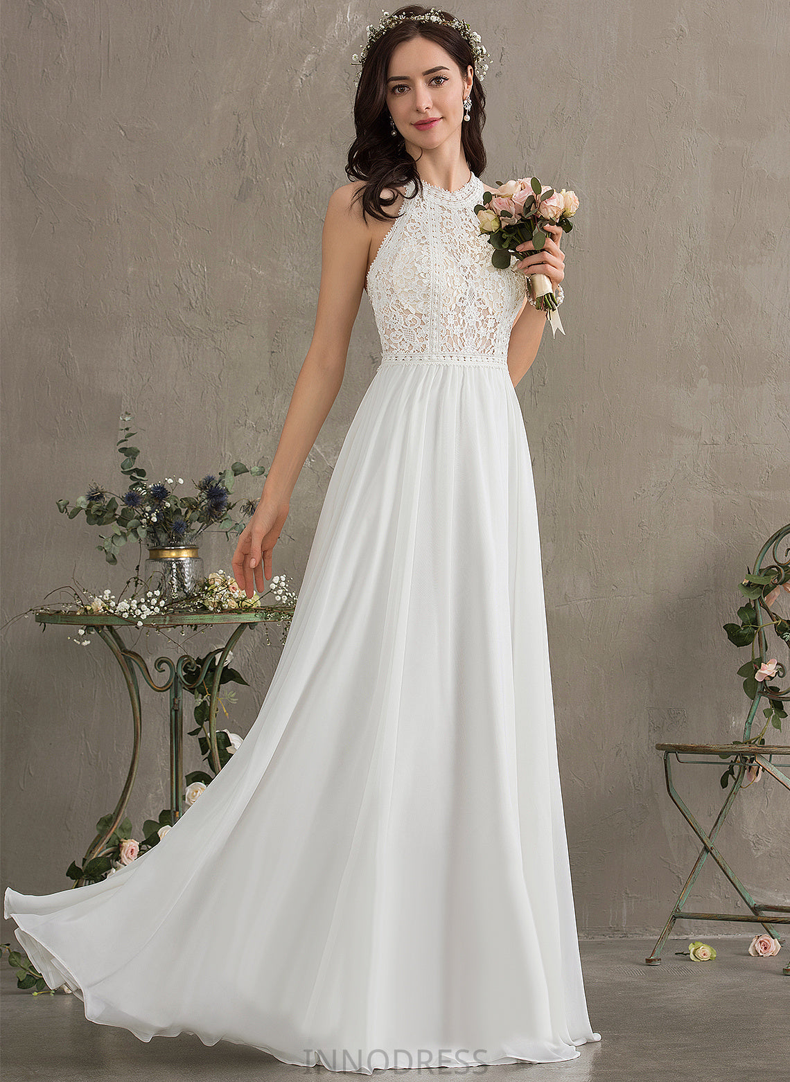 Sofia Dress Lace A-Line Wedding Dresses Wedding Chiffon Floor-Length