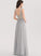 Sequins Chiffon Floor-Length Jade With V-neck A-Line Prom Dresses Beading