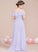 Madeline Cascading Asymmetrical With Ruffles Junior Bridesmaid Dresses Chiffon Off-the-Shoulder A-Line