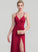 Ruffle Sheath/Column Jersey With Lauryn Prom Dresses V-neck Floor-Length