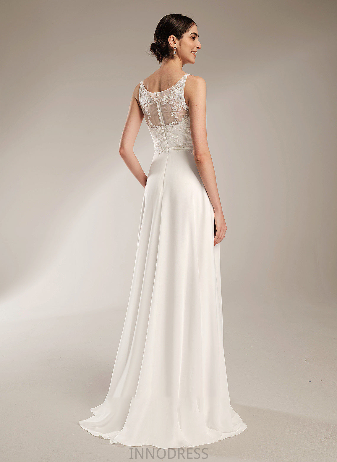 Sweep Dress Jasmine With Sequins Illusion Wedding Dresses A-Line Wedding Train Lace