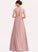 Floor-Length Straps Fabric A-Line Length Lace Silhouette Embellishment Viviana Natural Waist A-Line/Princess Floor Length